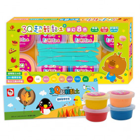 3Q超輕黏土：夢幻8色NEW（內附8色超輕黏土＋1本DIY教學手冊＋5件黏土工具組）